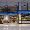 Supermarket Grocery Store Interior With Fresh Vegetables Fruits Grain Oil Shelves And Bright Aisles