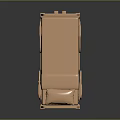 Golden 3D Model Medical Bed With Wheels And Side Rails For Healthcare Use