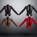 Stylish Colorful Leather Jackets in Purple Black Brown Red with Studs and Quilted Design