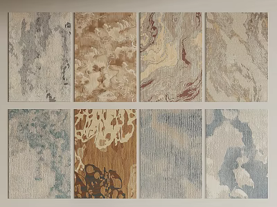 Square Rugs With Diverse Patterns And Textures 3d model
