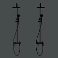 Wall Mounted Double Shower Systems With Overhead Handheld Sprayers And Control Knobs