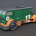 Green Race Truck With Number 12 And Sporty Design Features Large Wheels
