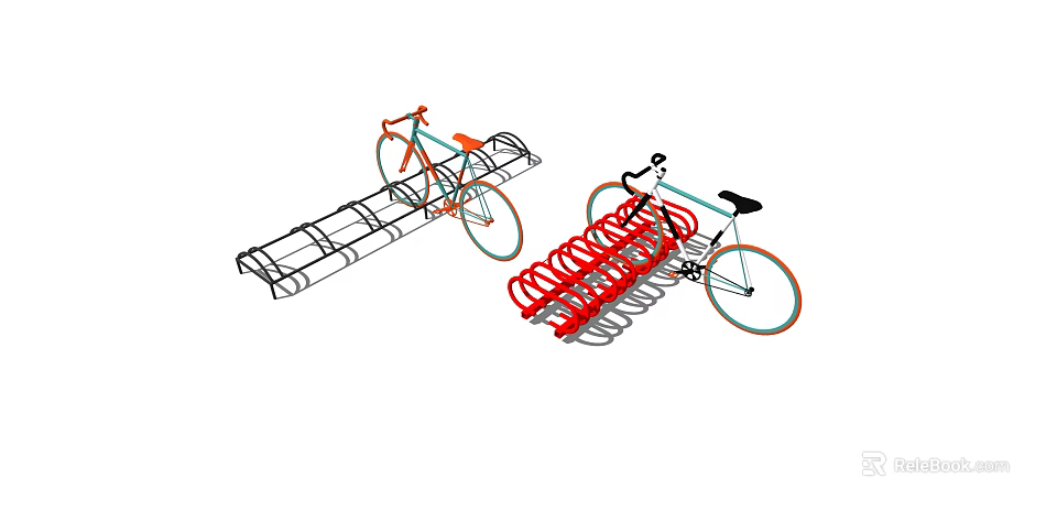 Bicycle Parking Racks With Multiple Bikes And Secure Storage Solutions For Urban Areas 3d model 