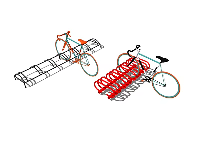 Bicycle Parking Racks With Multiple Bikes And Secure Storage Solutions For Urban Areas 3d model
