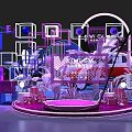 Futuristic KiWi CV Modern Car Display With Neon Lights And Photo Area