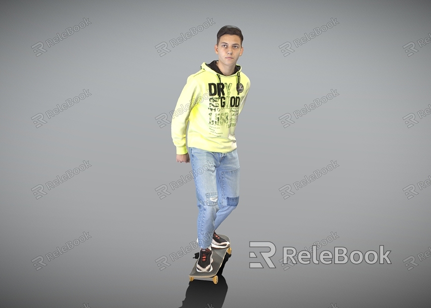 Young skateboard boy fashion trend boy sunshine boy model