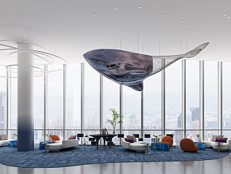 Sales office Modern reception area 3d model