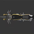 Vintage Black And Gold Motorcycle With Number 26 Classic Custom Design