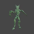 Green Alien Like Fantasy Creature Game Movie Character With Antennae And Claws