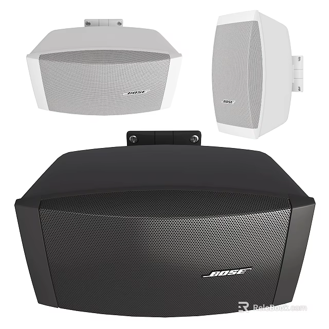Bose Home Speakers With White And Black Designs For Wall And Desktop Use 3d model 