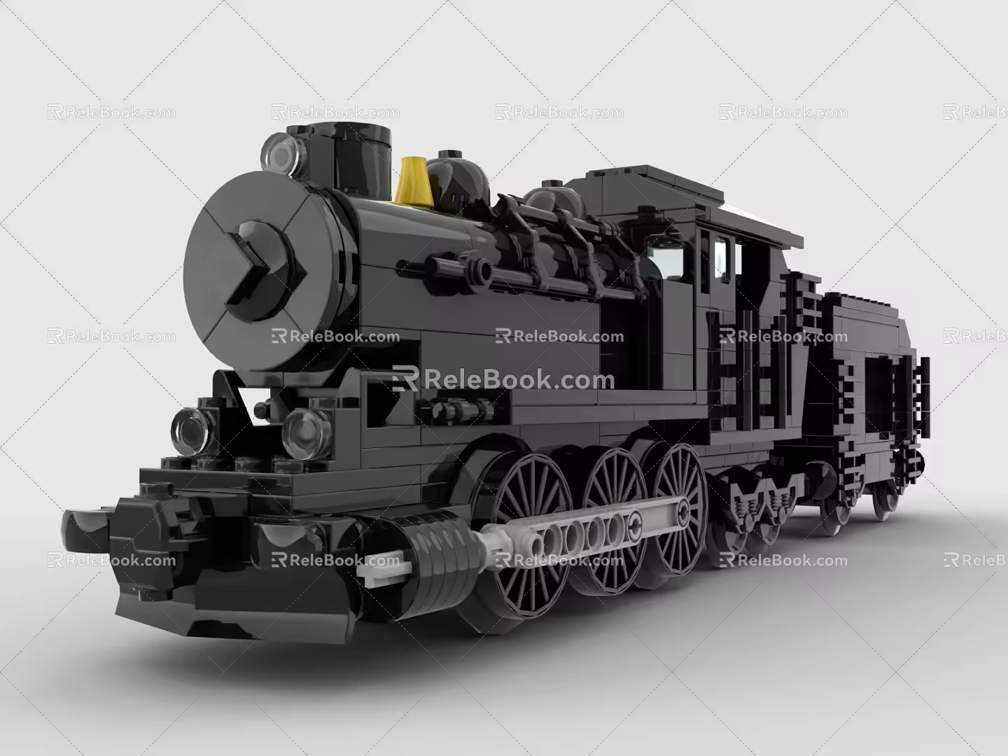Lego toy building block train steam train retro train high-speed rail light rail EMU 3d model
