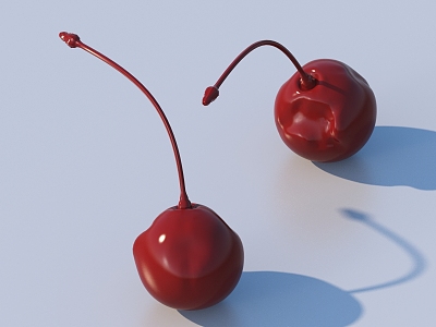 Cartoon cherry fruit sketch 3d model