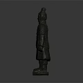 Ancient Chinese Terracotta Warrior Sculpture Standing With Intricate Armor Details