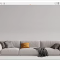 Modern three-seat sofa multiplayer sofa 3d model