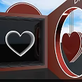 Photo Check In Spot Featuring Red Heart 3D Design Dream Life Text Blue Sky Background