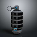 Black Grenade Weapon With Top Pin Multiple Layered Structure And EMP30 Label