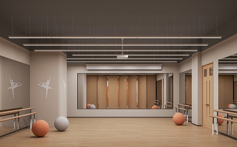 Modern Dance Classroom 3d model