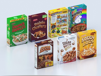 Nutritional Breakfast Oatmeal Breakfast Nuts Snacks Grain Packing Box model