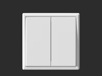 White Double Gang Switch Panel With Sleek Modern Design For Home Interior 3d model