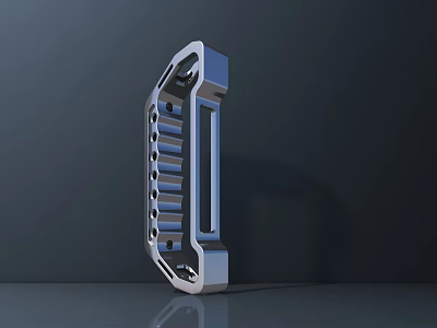 Modern Public Facility Metal Structure With Multiple Holes And Rectangular Frame 3d model