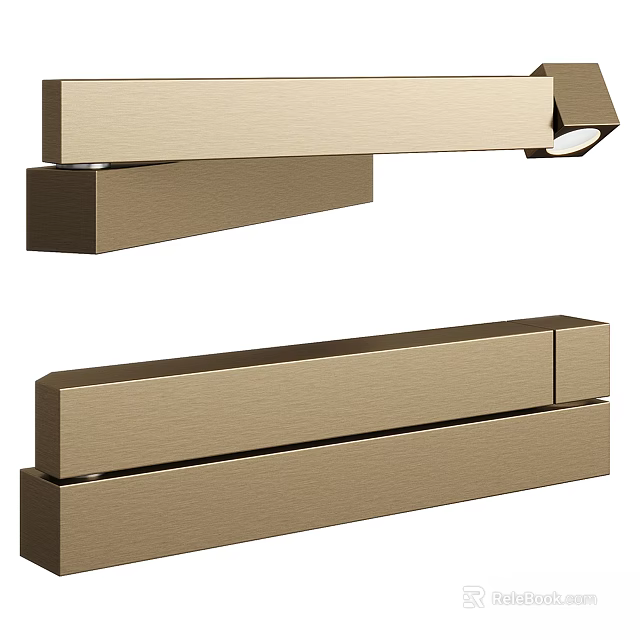 Modern Brass Wall Lights With Sleek Rectangular Design For Indoor Home Decor 3d model 