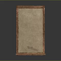 Wooden Photo Frame With Brown Border And Beige Inner Panel On Dark Reflective Surface