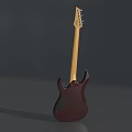 Dark Red Electric Guitar With Art Supplies Painted Designs And Decorative Stickers