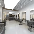 Elegant Modern Beauty Hair Salon Interior Design With Styling Chairs Mirrors And Lighting