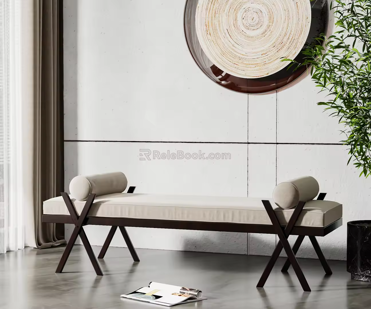 New Chinese Style Bed End Stool 3d model