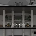 Luxurious Hotel Lobby Interior With Green Plants Marble Floor And Glass Doors