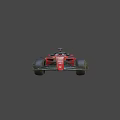 Ferrari Formula 1 Car With Red Background Shell Logo Streamlined Body And Black Rear Wing