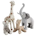 Cute Soft Plush Stuffed Animal Toys Including Giraffe Elephant Rabbit And Llama