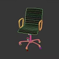 Sleek Modern Black Office Chair With Gold Armrests And Sturdy Caster Base Design