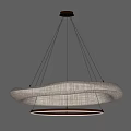 Elegant Modern Chandelier With Woven Texture Circular Shape And Warm LED Lighting Design 3d model