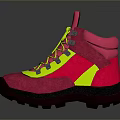 Pink High Top Shoes With Yellow Laces And Reflective Accents For Outdoor Use