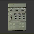 Vintage Rusty Green Computer Control Cabinet With Buttons Meters And Vents