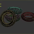 Rusty Old Car Tires Stacked Together With Worn Tread On Dark Background