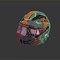 Black Tactical Weapon Helmet With Orange Stripes K Logo And Knights Text Design