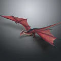 Vibrant Red Dragon With Large Wings And Detailed Scales In Flight