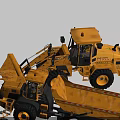Yellow Utility Wheel Loader With Front Bucket And Large Tires 3d model