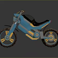 Futuristic Teal And Yellow Motorcycle With Black Seat Large Wheels And Modern Design