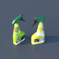 Household Cleaning Spray Bottles With Green Yellow Design And Ergonomic Nozzle