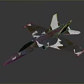 3D Model of Space Aerospace Fighter Jet With Modern Future Design