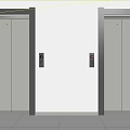 Modern Elevator Hallway Interior With Two Elevator Doors Control Panels And White Walls