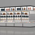 Modern Supermarket Alcohol and Tobacco Counter White Shelf with Light 3d model