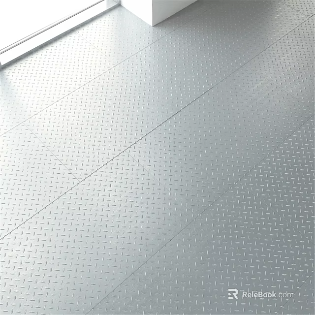 Gray Metal Floor With Diamond Pattern For Industrial Workshop Areas 3d model 