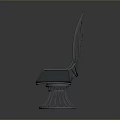 Modern Single Chair With Intricate Cutout Backrest And Circular Base Design