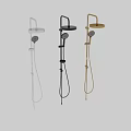 Modern Shower Faucet Set With Black Silver Gold Colors And Handheld Rainfall Head