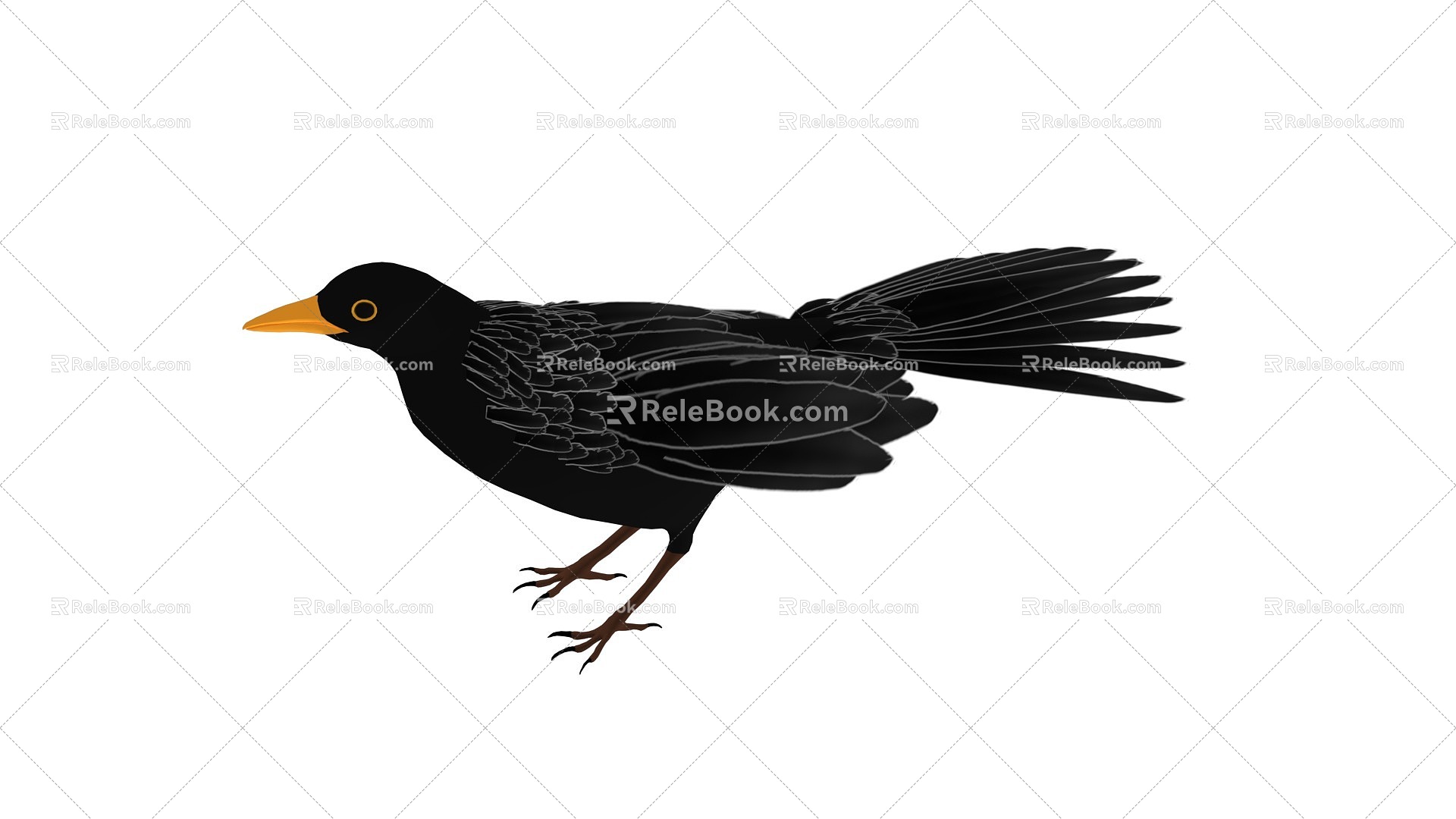 Cartoon Bird Cartoon Blackbird Crow Animal Bird Cartoon Animal 3d model