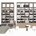 Modern Bookshelf Bookcase Books 3d model